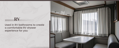 No Hook Slub Textured Shower Curtain with Snap in Liner - Black Fabric Outer Curtain & Waterproof Inner Liner, Hotel Style with See Through Top Window, 71x74 in