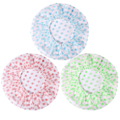 Shower Cap, 3 Pcs Waterproof Reusable Shower Caps Bath Hair Hat for Women Men Kids