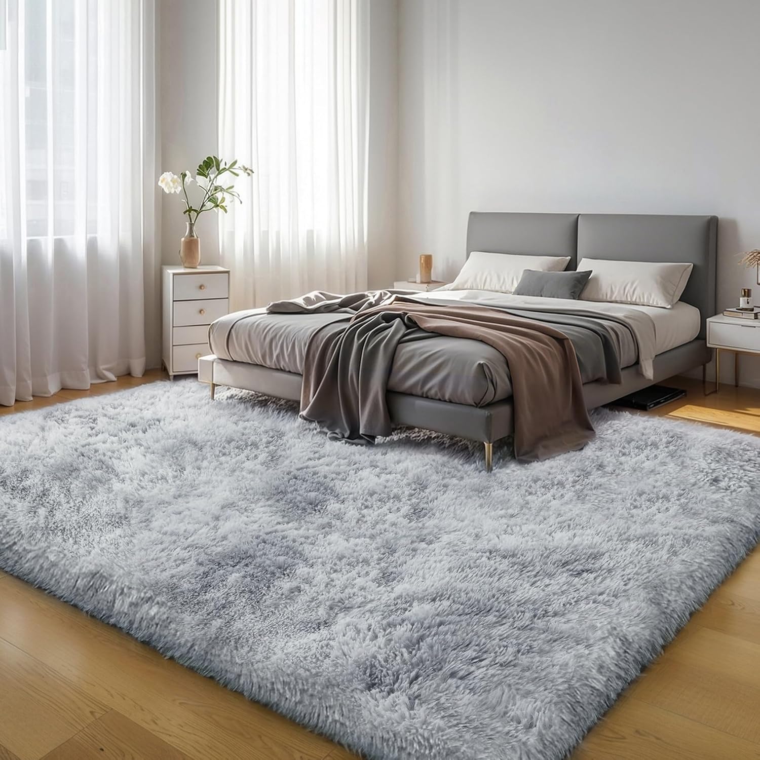 Pink Fluffy 4x6 Area Rugs for Bedroom Girls, Soft Washable Fuzzy Furry Shag Rug for Kids Room, Nursery, Dorm Decor, Cute Plush Carpet for Baby Toddler