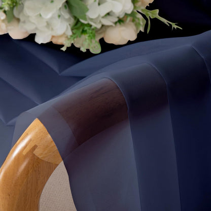 Sheer Navy Blue Curtains 84 inch Length 2 Panels Set, Airy Soft-Touching Rod Pocket Voile Drapes for Living Room/Bedroom, Each 40W x 84L