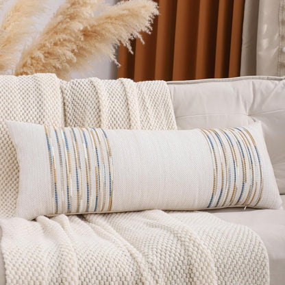 Grey Throw Pillow Covers 18x18 Set of 2 Boho Stripe Pillow Covers Tufted Decorative Pillow Case Accent Pillowcase Farmhouse Cushion Case Nuetral Textured Pillow Cover Spring Home Decor