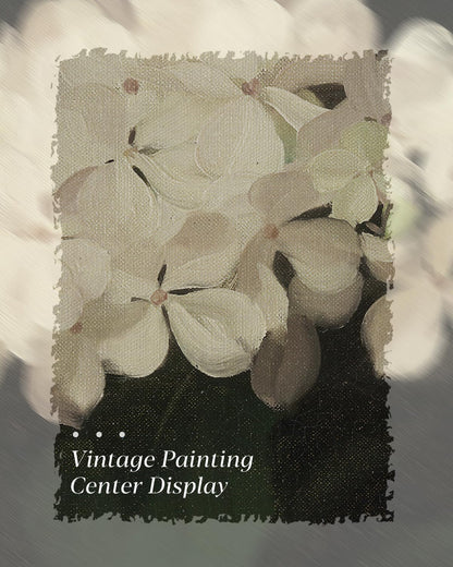 Gold Framed Vintage Wall Art for Living Room, Flowers Painting Canvas Prints Shelf Decor for Kitchen, Aesthetic Bedroom Wall Art, Christmas Gifts for Friends or Family (White Hydrangea 8"x10")